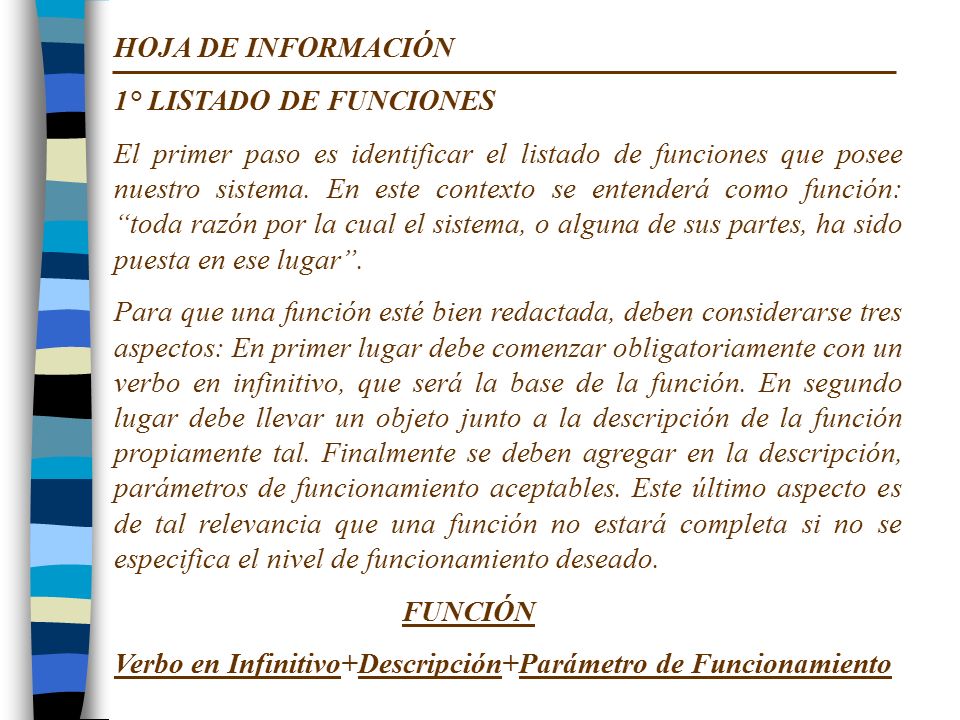 HOJA DE INFORMACIÓN 1° LISTADO DE FUNCIONES.
