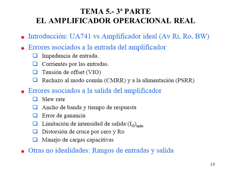 TEMA 5.- 3ª PARTE EL AMPLIFICADOR OPERACIONAL REAL