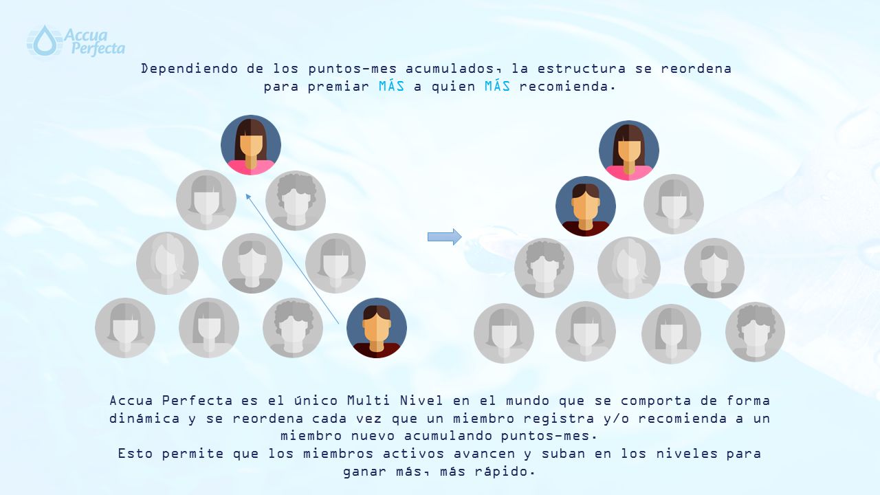 Dependiendo de los puntos-mes acumulados, la estructura se reordena