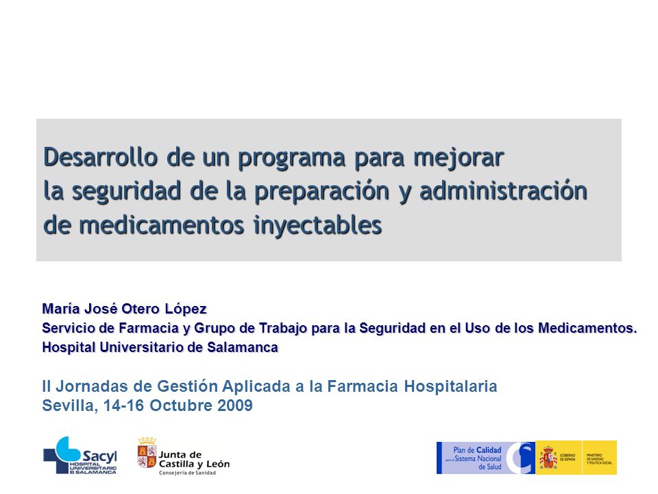 Desarrollo de un programa para mejorar la seguridad de la preparación y administración de medicamentos inyectables