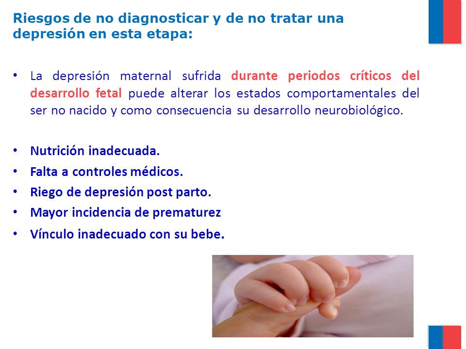 Riesgos de no diagnosticar y de no tratar una depresión en esta etapa: