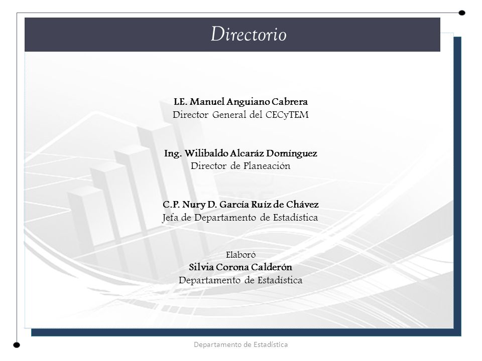Directorio LE. Manuel Anguiano Cabrera Director General del CECyTEM