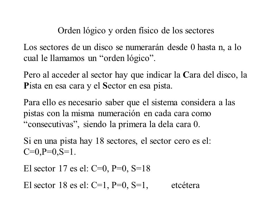 Orden lógico y orden físico de los sectores