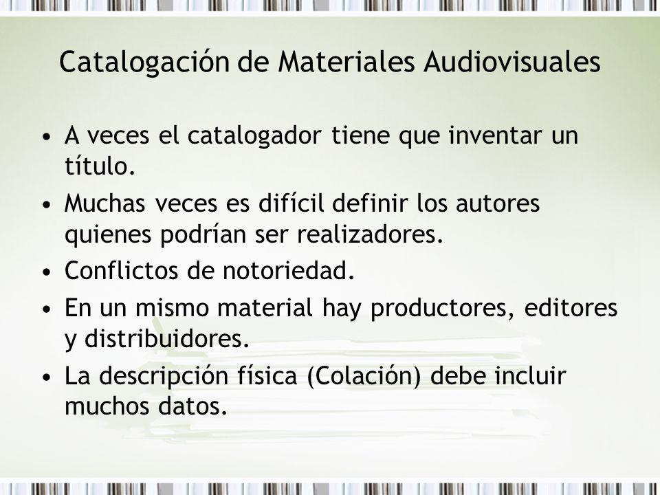 Catalogación de Materiales Audiovisuales