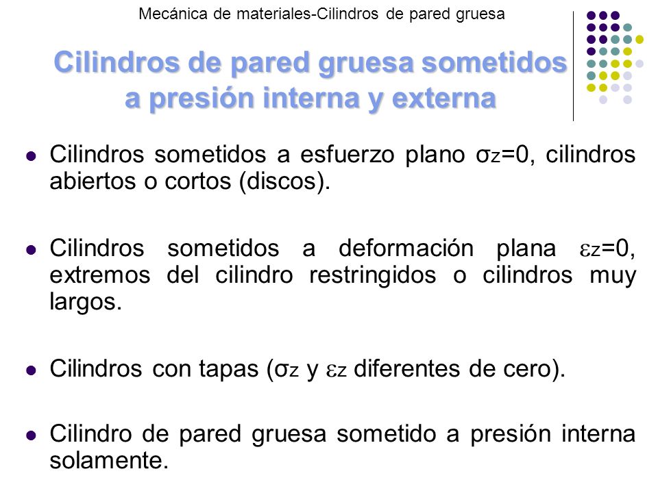 Cilindros de pared gruesa sometidos a presión interna y externa