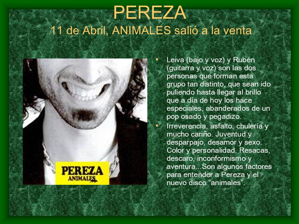 PEREZA 11 de Abril, ANIMALES salió a la venta