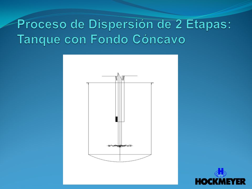 Proceso de Dispersión de 2 Etapas: Tanque con Fondo Cóncavo