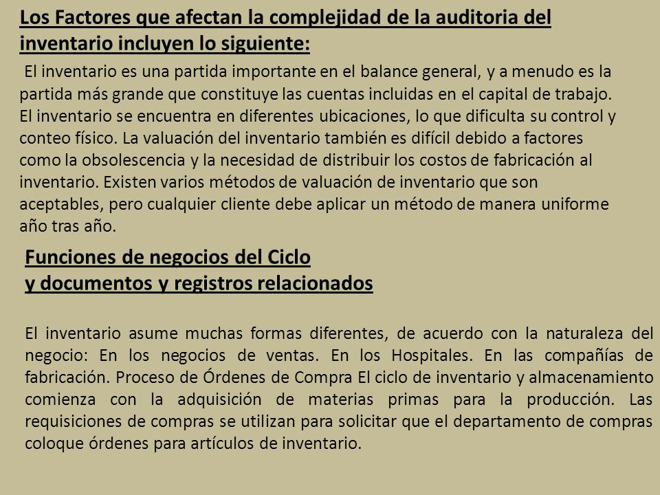 Funciones de negocios del Ciclo y documentos y registros relacionados