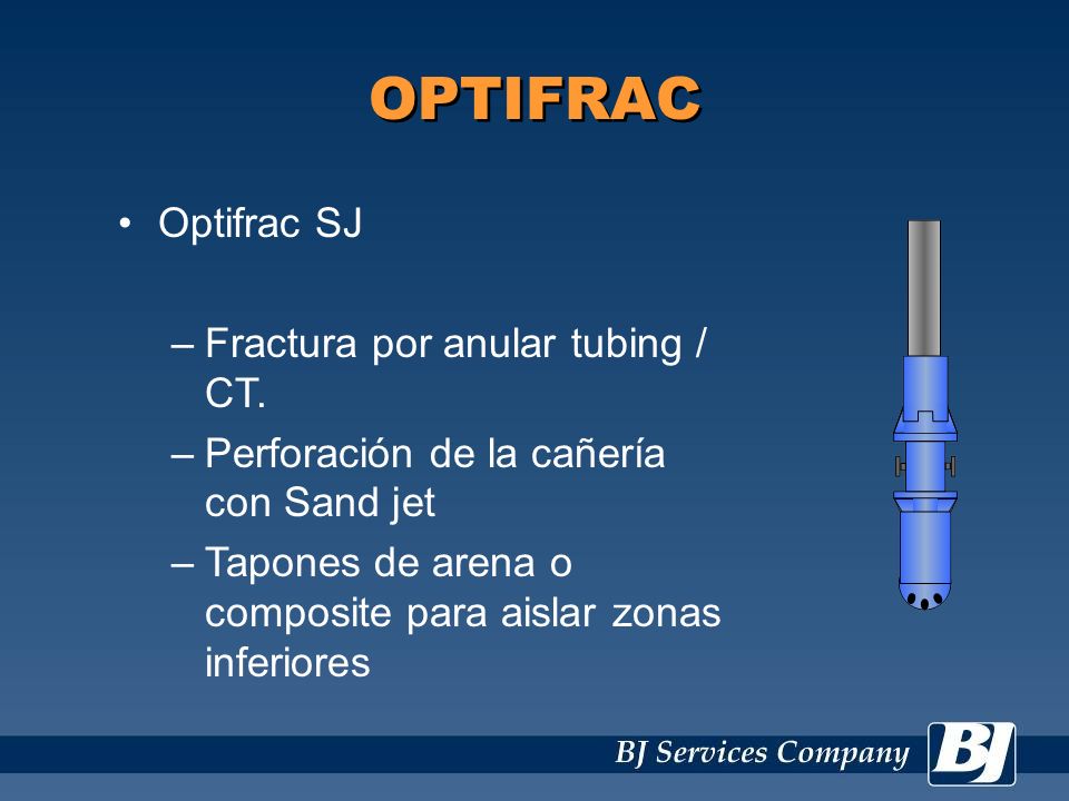 OPTIFRAC Optifrac SJ Fractura por anular tubing / CT.