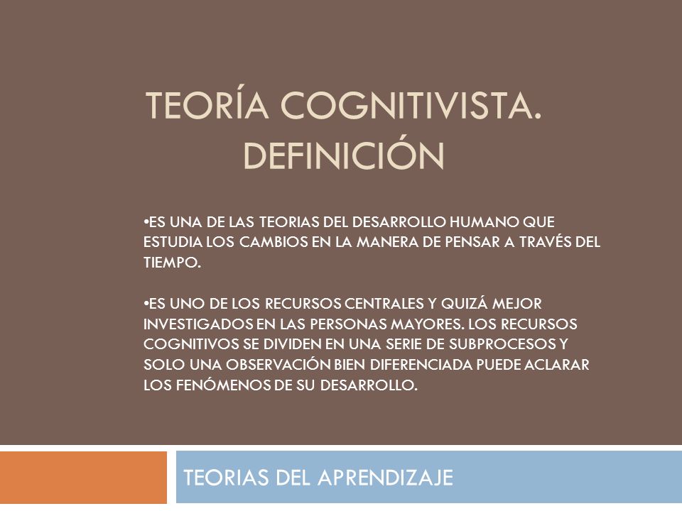 Teorias del aprendizaje. TEORÍA COGNITIVISTA. - ppt descargar