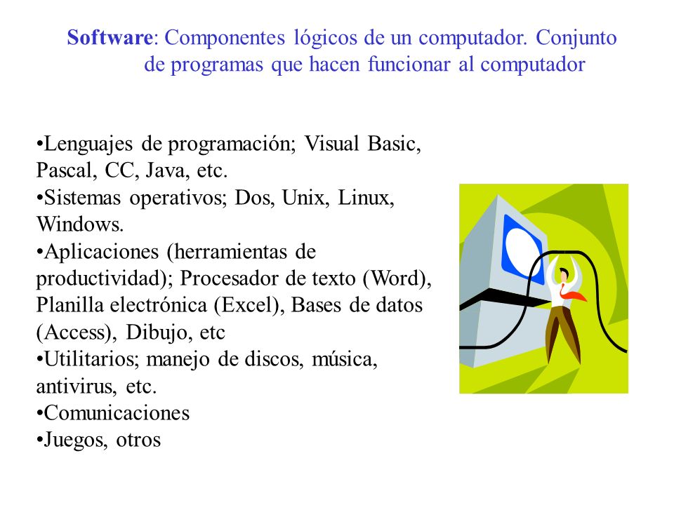 Software: Componentes lógicos de un computador