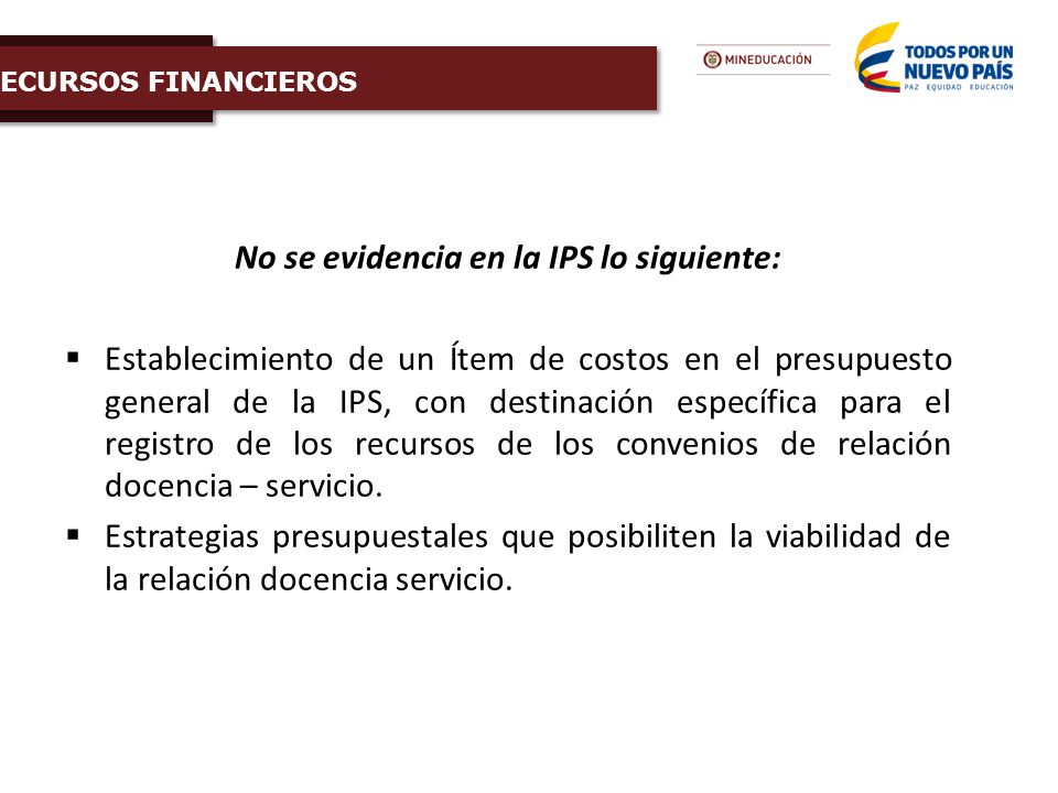 No se evidencia en la IPS lo siguiente: