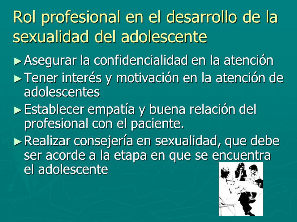 Rol profesional en el desarrollo de la sexualidad del adolescente