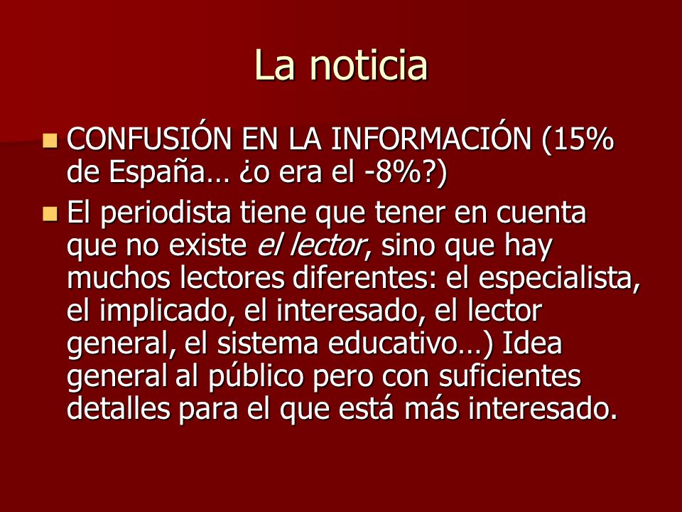 La noticia CONFUSIÓN EN LA INFORMACIÓN (15% de España… ¿o era el -8% )