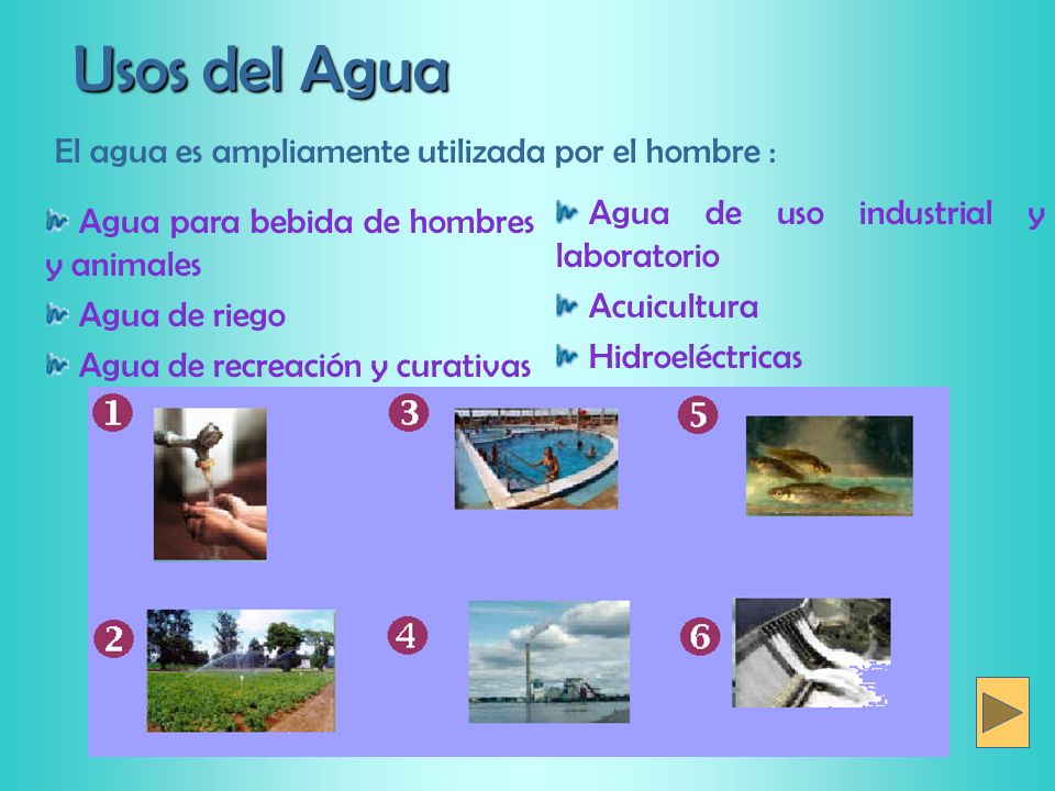 Agua de uso industrial y laboratorio Acuicultura Hidroeléctricas