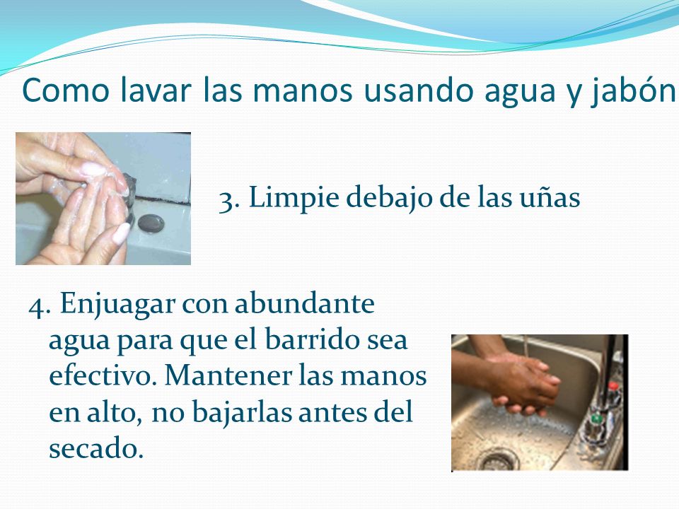 Como lavar las manos usando agua y jabón