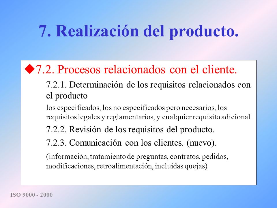 7. Realización del producto.