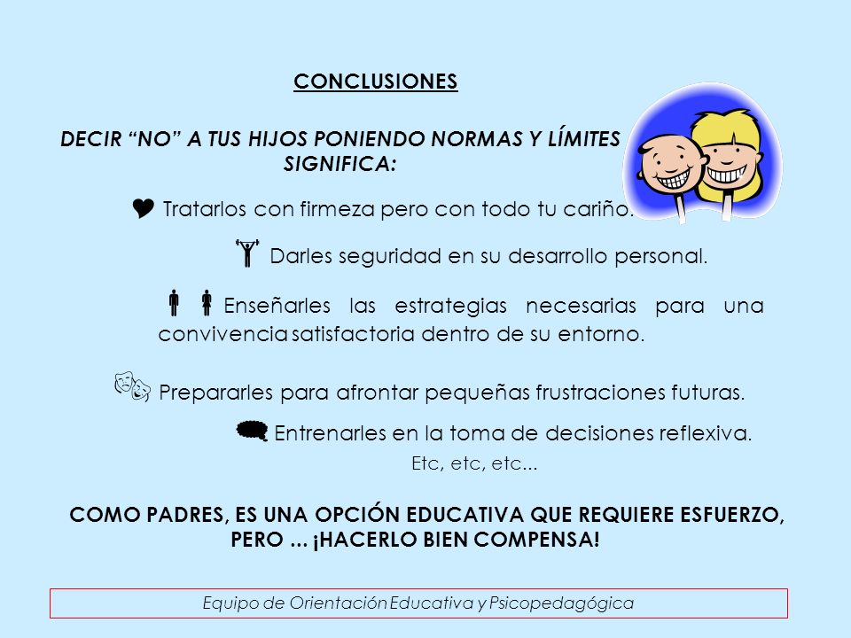 DECIR NO A TUS HIJOS PONIENDO NORMAS Y LÍMITES SIGNIFICA: