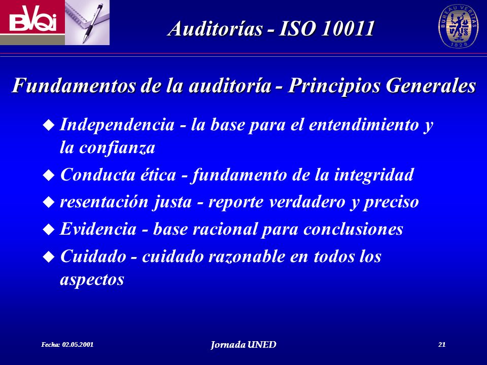 Fundamentos de la auditoría - Principios Generales