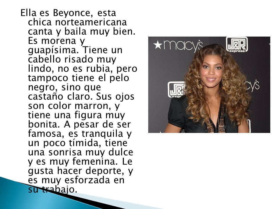 Ella es Beyonce, esta chica norteamericana canta y baila muy bien