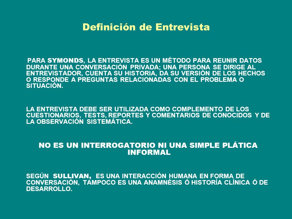 Definición de Entrevista