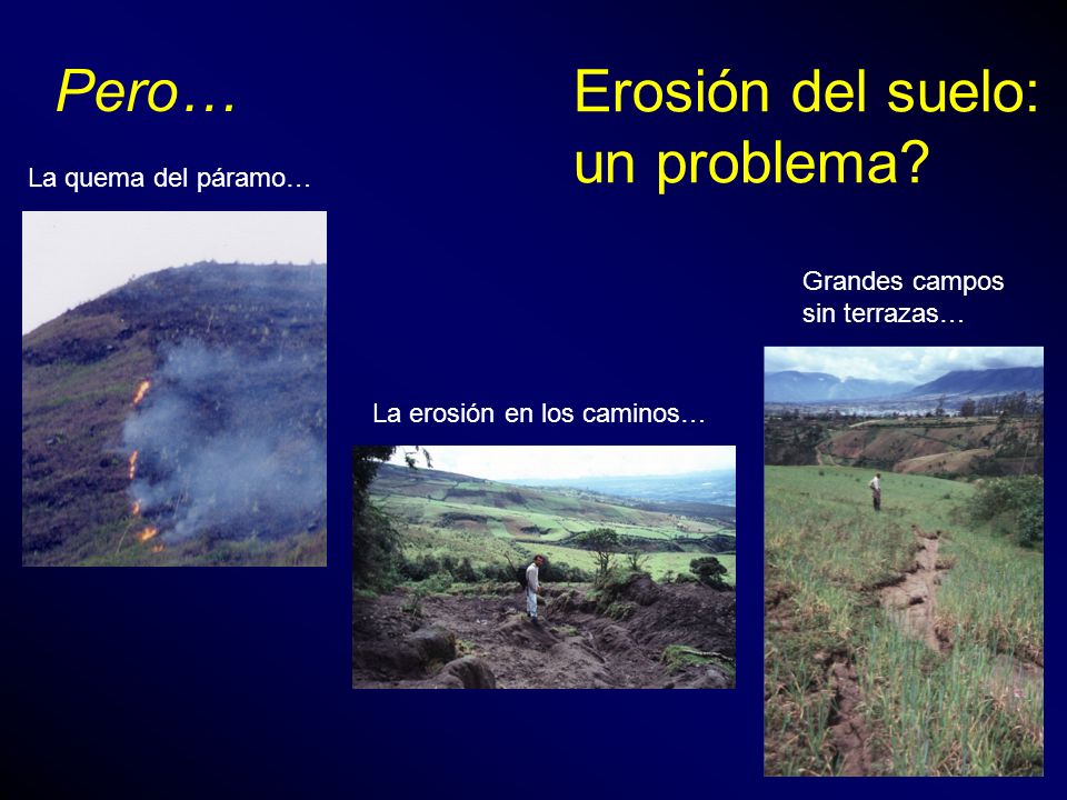 Pero… Erosión del suelo: un problema La quema del páramo…