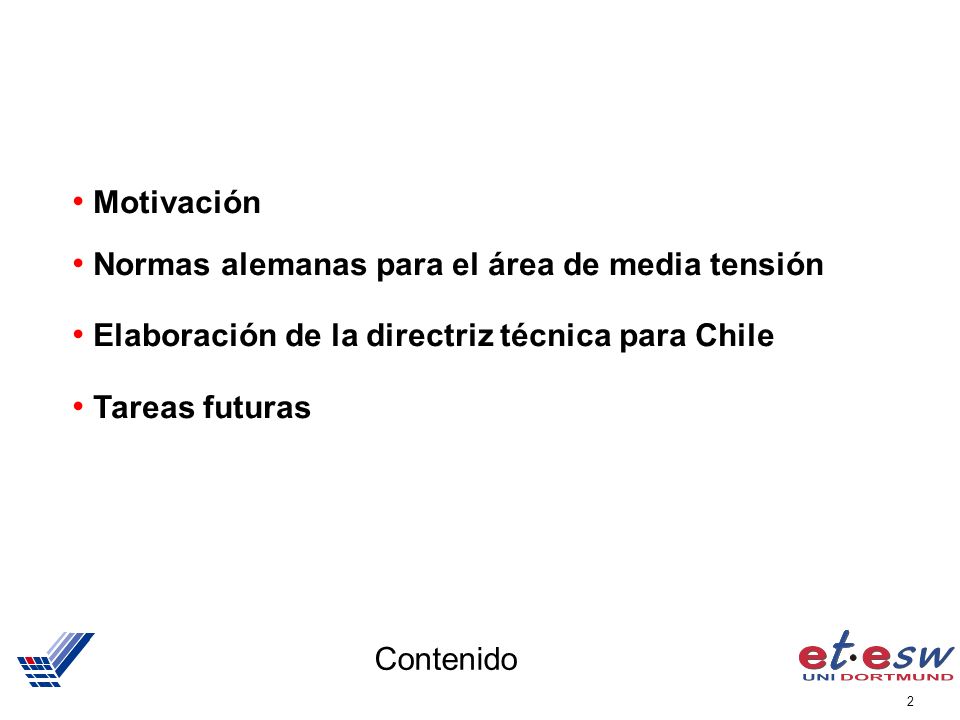 Motivación Normas alemanas para el área de media tensión. Elaboración de la directriz técnica para Chile.