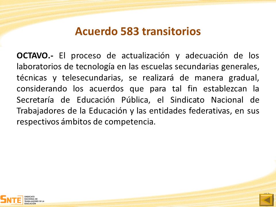 Acuerdo 583 transitorios