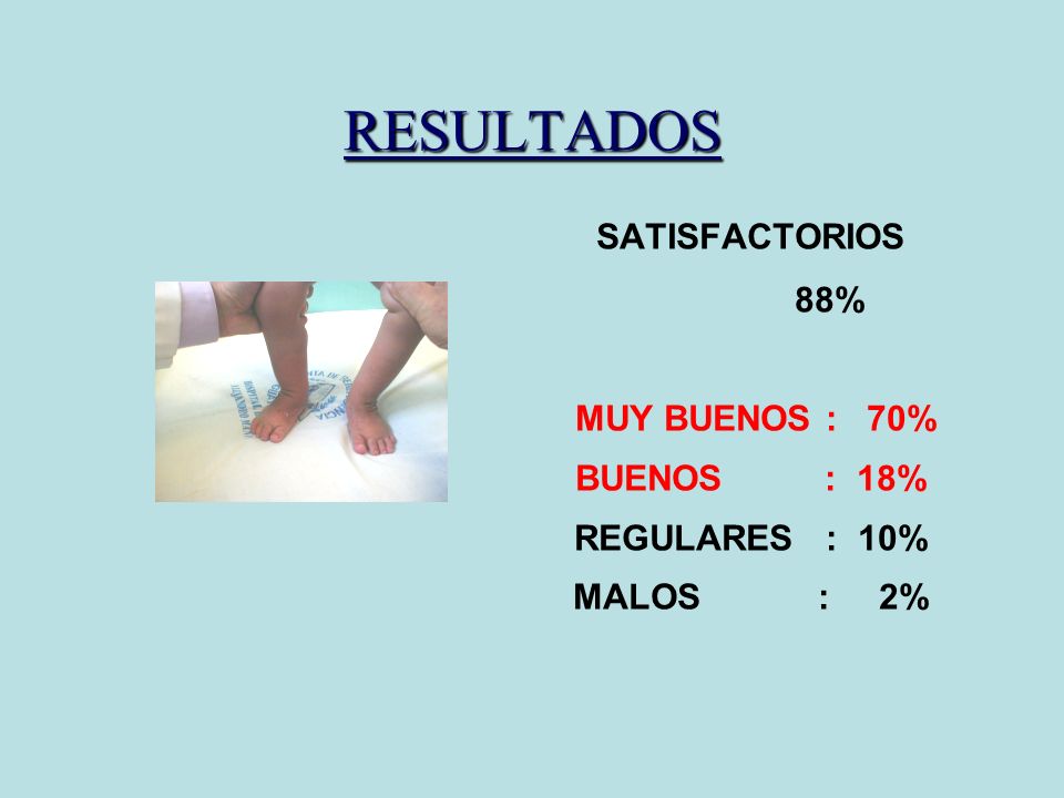 RESULTADOS SATISFACTORIOS 88% MUY BUENOS : 70% BUENOS : 18%