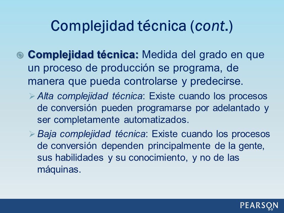 Complejidad técnica (cont.)