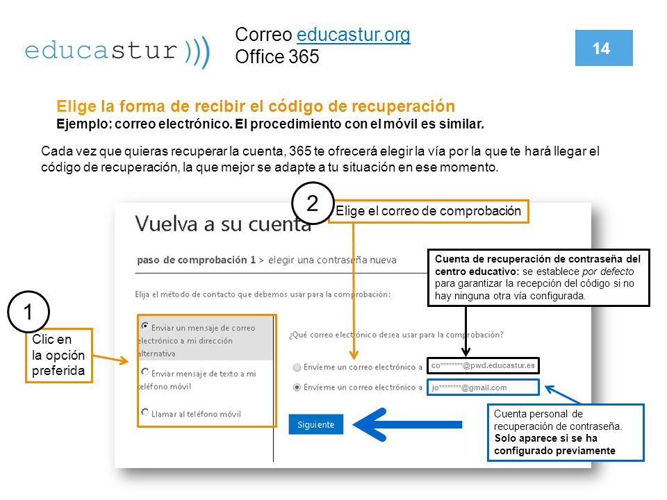 Elige la forma de recibir el código de recuperación