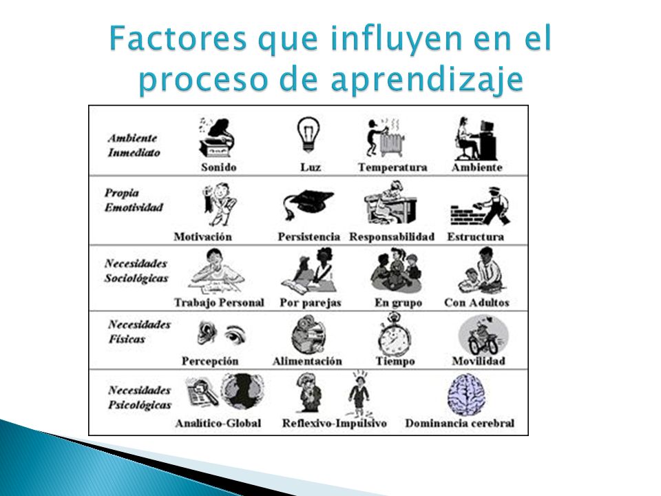 Factores que influyen en el proceso de aprendizaje