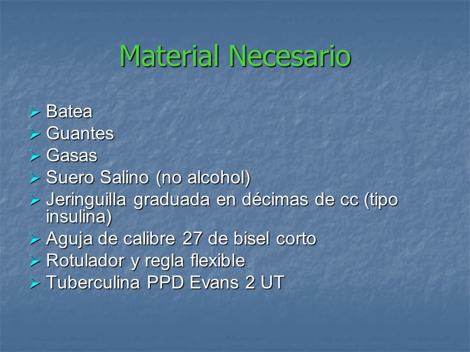 Material Necesario Batea Guantes Gasas Suero Salino (no alcohol)