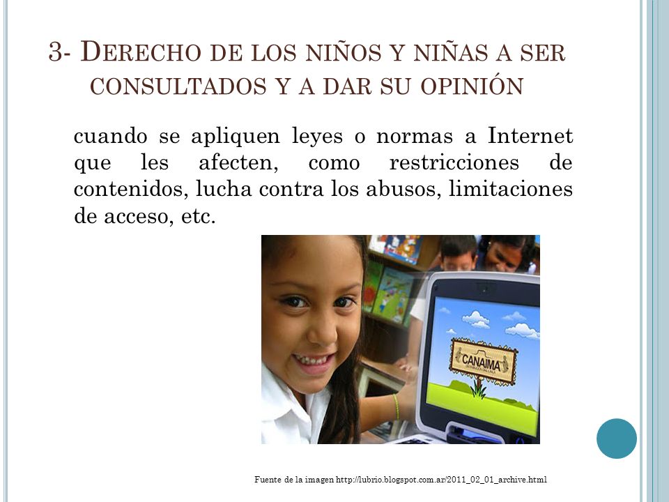 3- Derecho de los niños y niñas a ser consultados y a dar su opinión