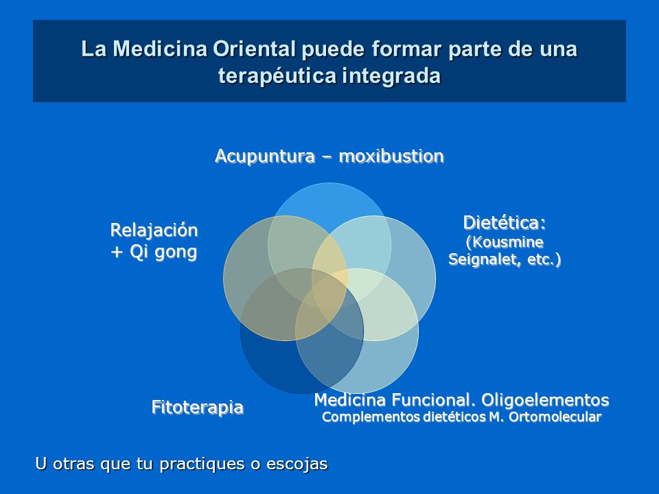 La Medicina Oriental puede formar parte de una terapéutica integrada