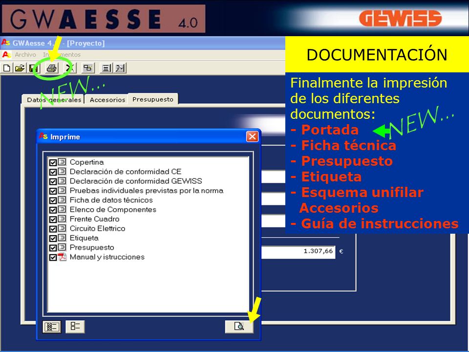 DOCUMENTACIÓN NEW... Finalmente la impresión de los diferentes documentos: - Portada. - Ficha técnica.