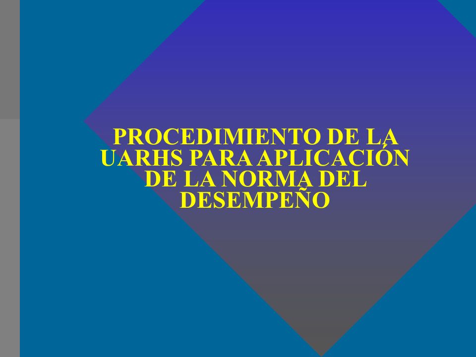 PROCEDIMIENTO DE LA UARHS PARA APLICACIÓN DE LA NORMA DEL DESEMPEÑO