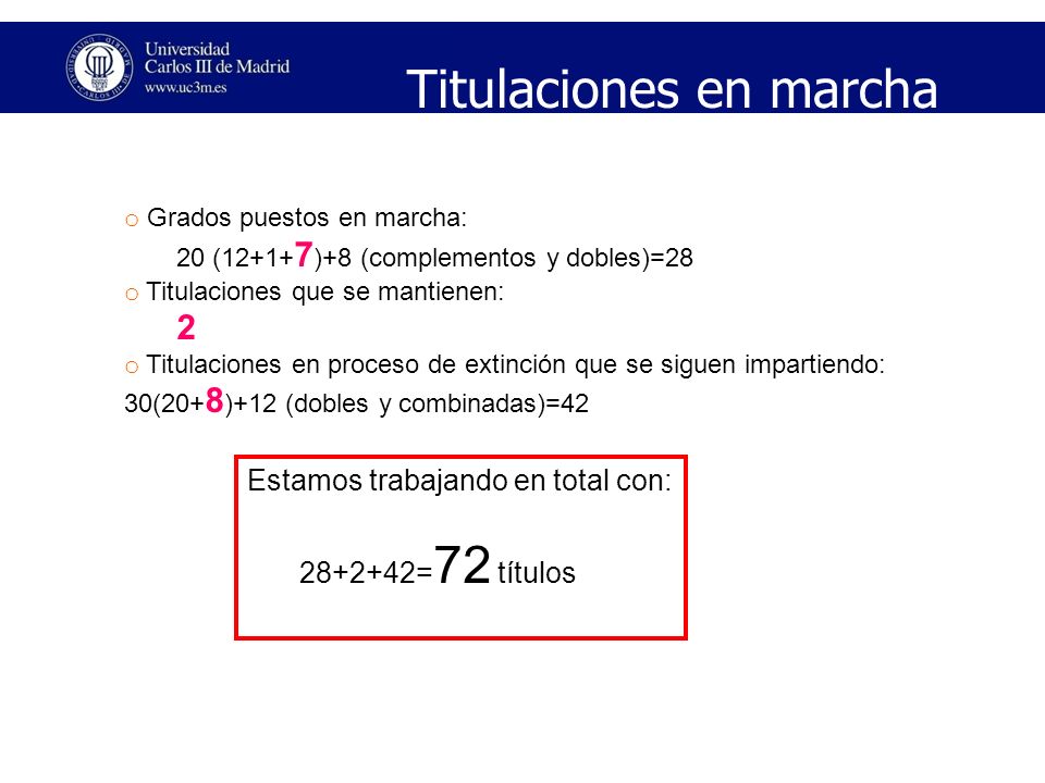 Titulaciones en marcha