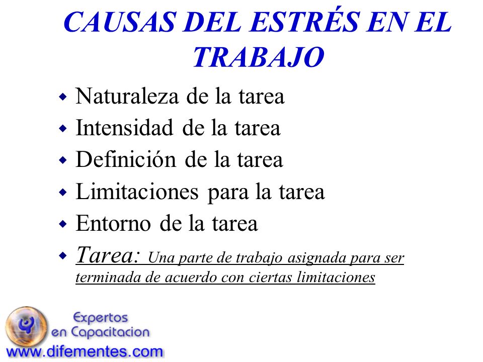 CAUSAS DEL ESTRÉS EN EL TRABAJO