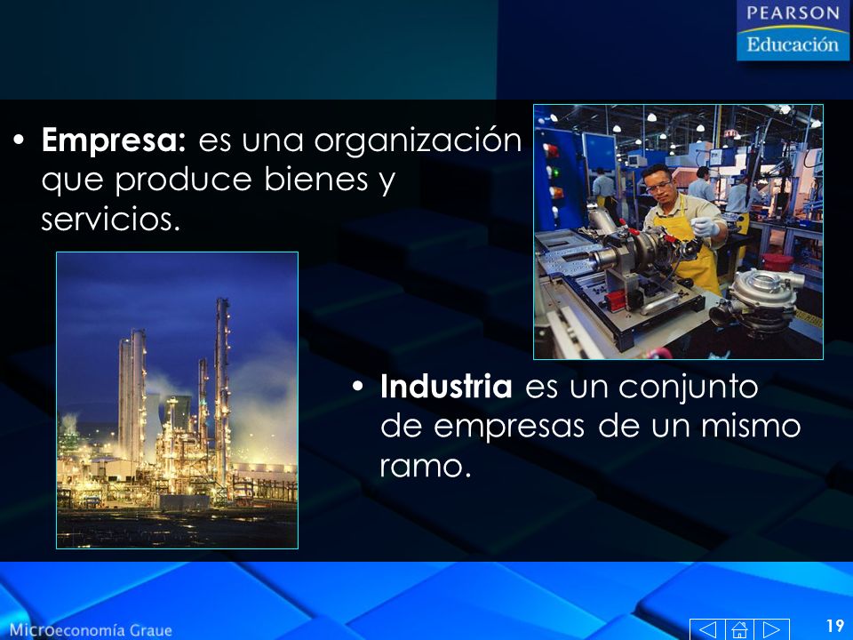 Empresa: es una organización que produce bienes y servicios.