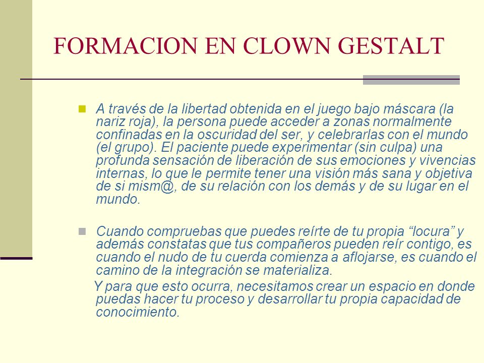 FORMACION EN CLOWN GESTALT