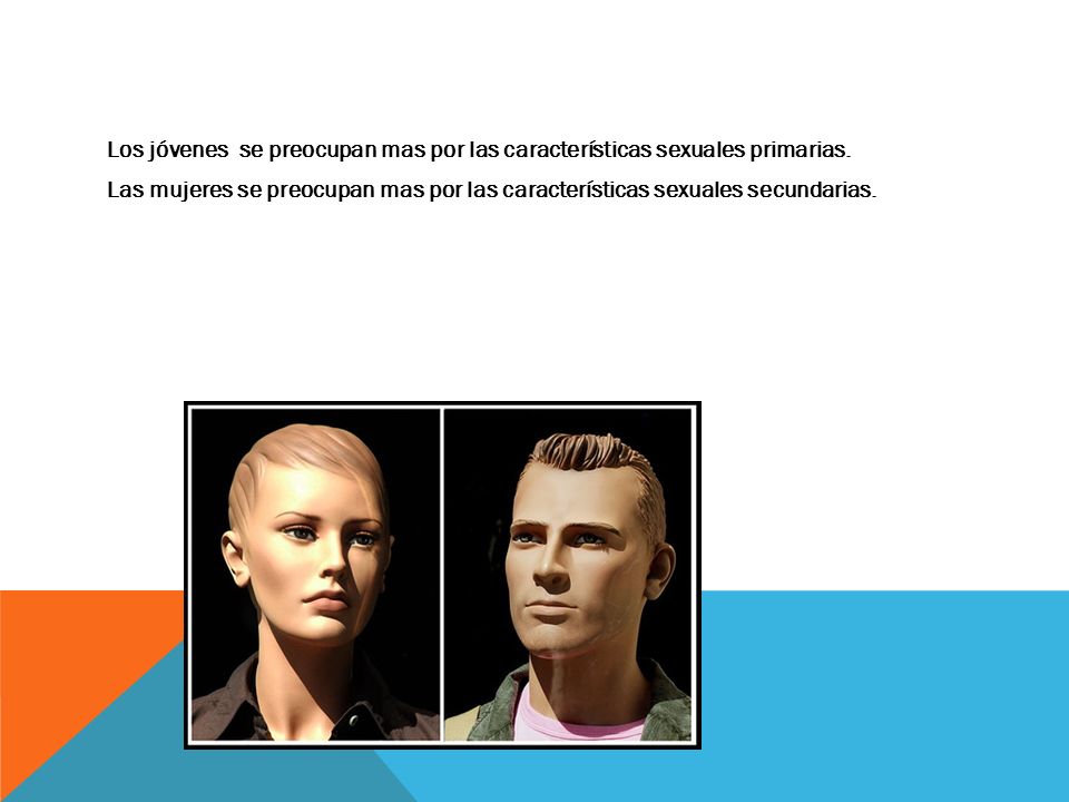 Los jóvenes se preocupan mas por las características sexuales primarias.