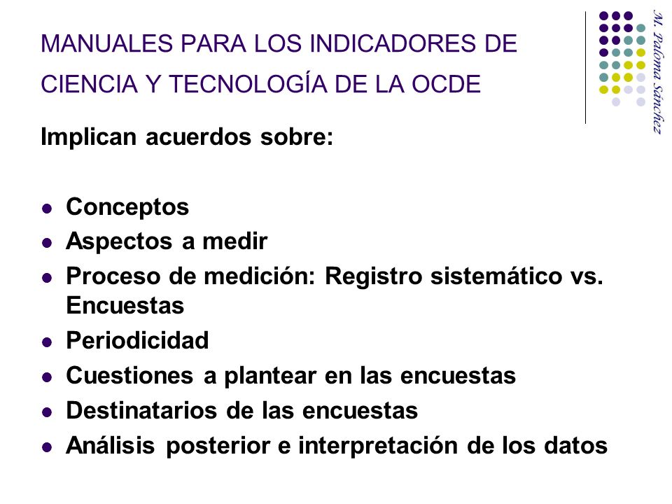 MANUALES PARA LOS INDICADORES DE CIENCIA Y TECNOLOGÍA DE LA OCDE