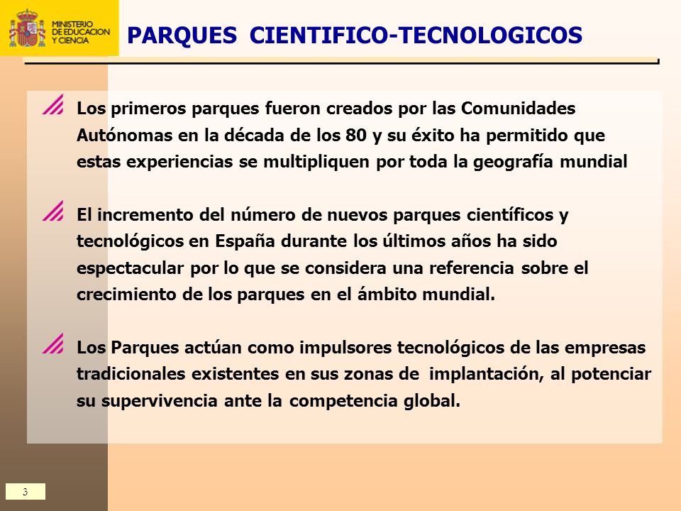PARQUES CIENTIFICO-TECNOLOGICOS