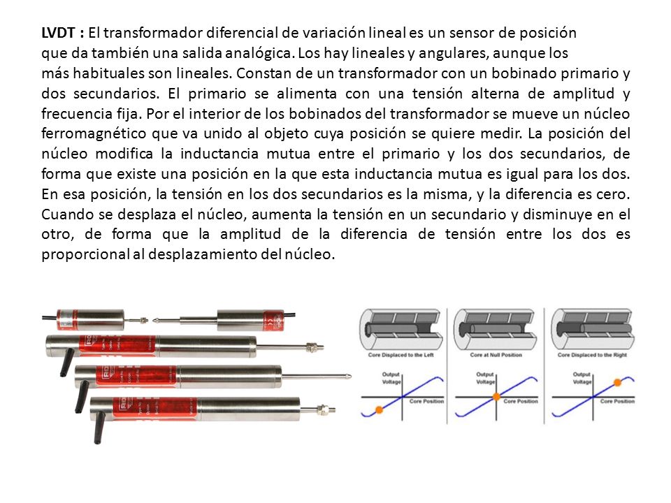 LVDT : El transformador diferencial de variación lineal es un sensor de posición