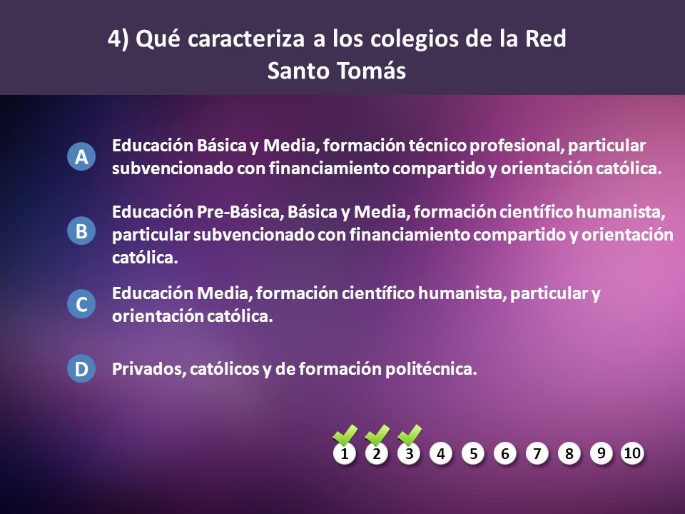 4) Qué caracteriza a los colegios de la Red Santo Tomás