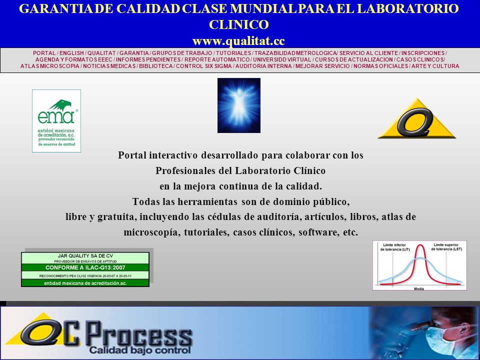 GARANTIA DE CALIDAD CLASE MUNDIAL PARA EL LABORATORIO CLINICO www