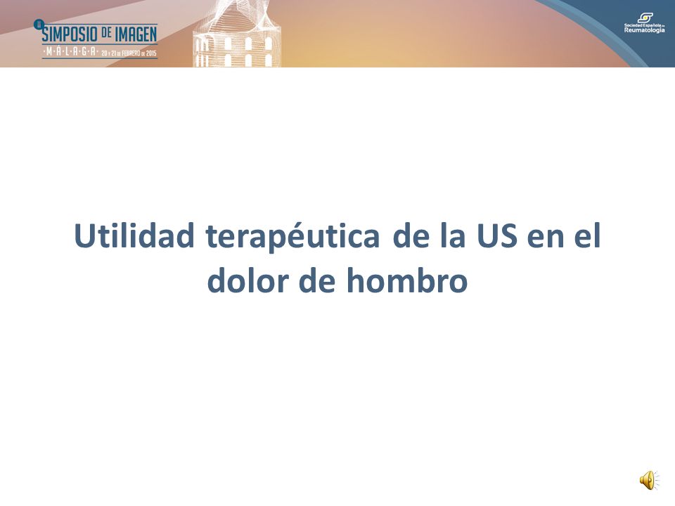 Utilidad terapéutica de la US en el dolor de hombro
