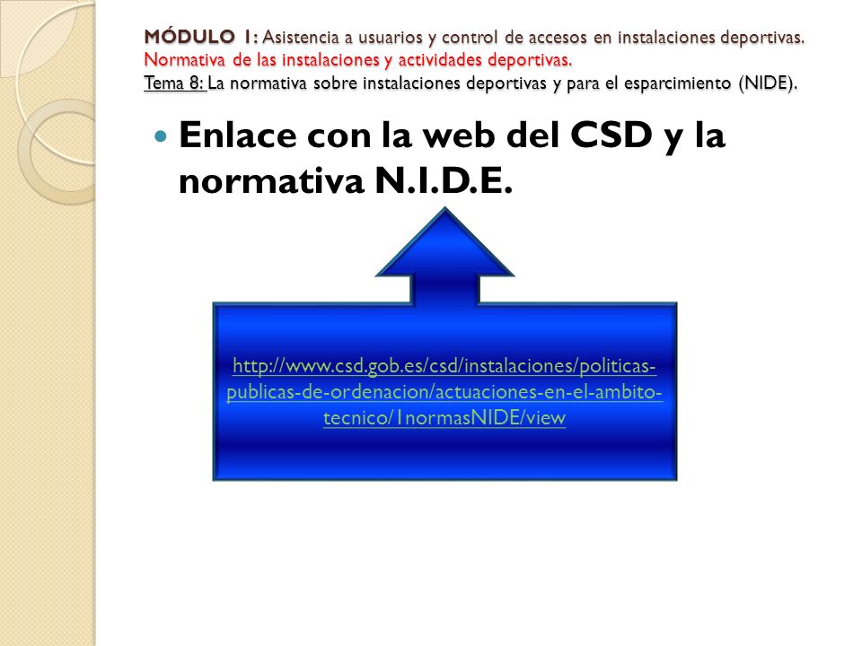 Enlace con la web del CSD y la normativa N.I.D.E.