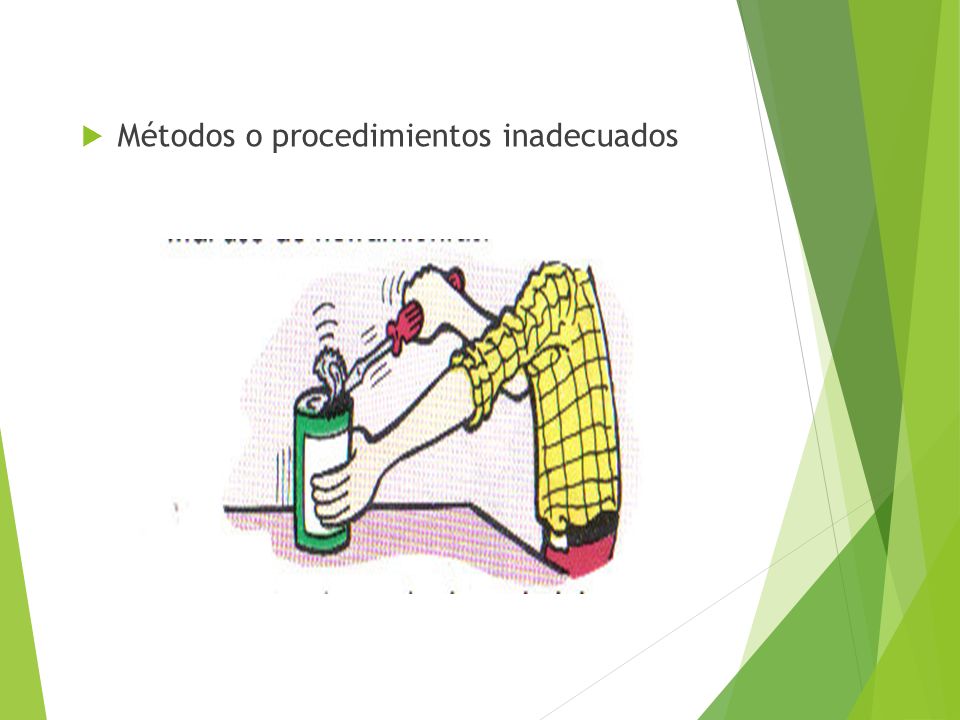 Métodos o procedimientos inadecuados